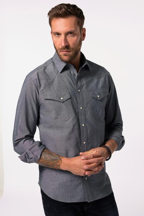Produktbild JP1880 Hemd, Langarm, Cowboy, Kentkragen, Modern Fit (XL)