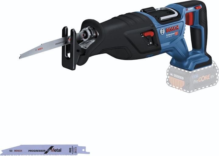 GSA 18V-28, Progressor for Wood, Cardboard box, 1x reciprocating saw blade S 123 XF, 1x reciprocating saw blade S 2345 X, Progressor for Metal