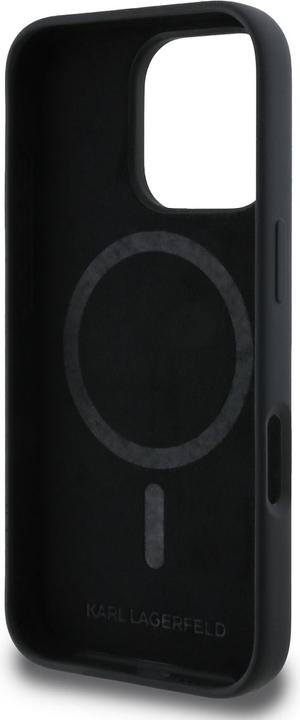 Actual product image Karl Lagerfeld KLHMP16LSCMKCRHK iPhone 16 Pro czarny/black HC MagSafe Silicone KC Heads Ring (Apple iPhone 16 Pro)