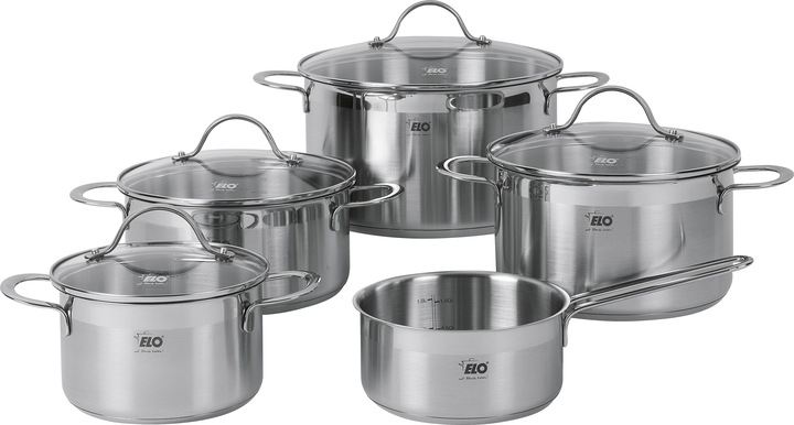 ELO Saucepan set Top Collection stainless steel 5 pieces (Pan set + pot set, Stainless steel)