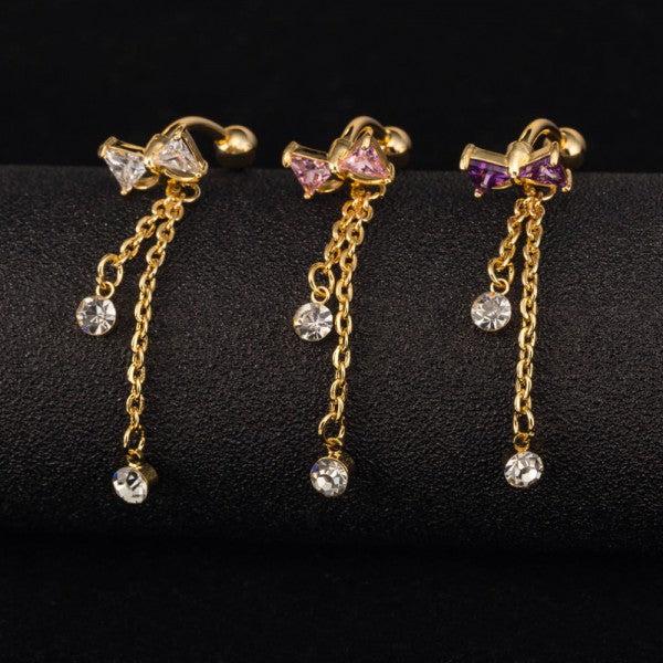 Immagine prodotto Hermex Piercing al ventre placcato in oro con zircone (Lega di rame-nichel)