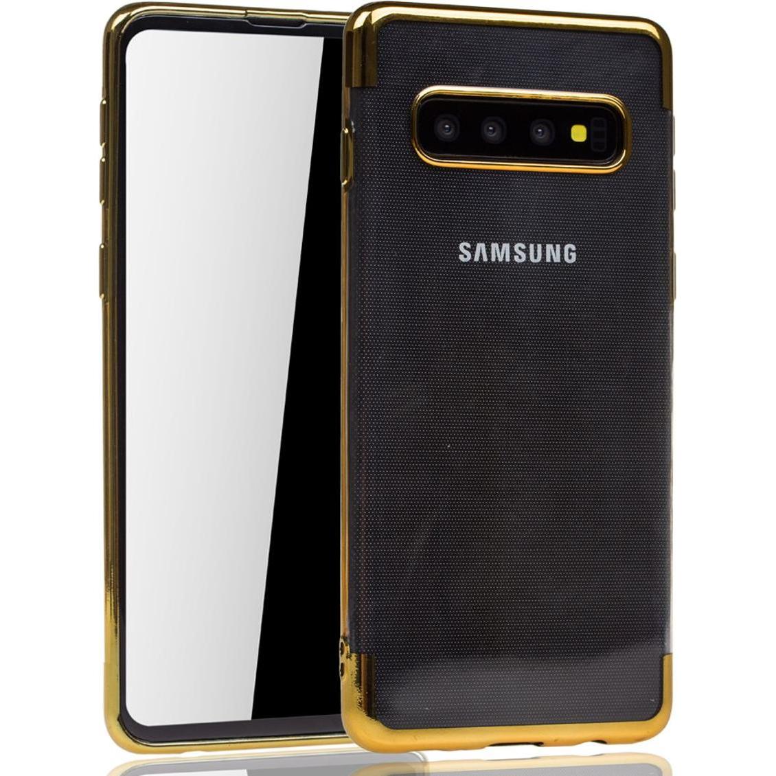 König Design Handyhülle für Samsung Galaxy S10 Schutzcase Backcover Bumper Etuis Rahmen Gold (Samsung Galaxy S10+), Smar...