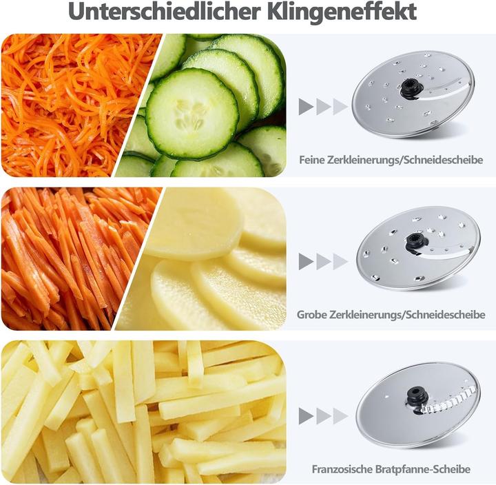 Produktbild Yashe Multifunktionale Küchenmaschine mit Mixer, Zerkleinerer, Entsafter und Teigkneter (1300 W, 2.50 l)