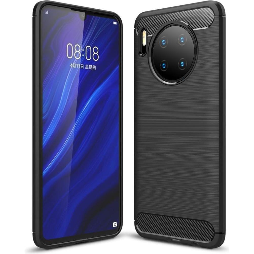 König Design Huawei Mate 30 Hülle Case Handy Cover Schutz Tasche Schutzhülle Carbon Schwarz (Huawei Mate 30), Smartphone...