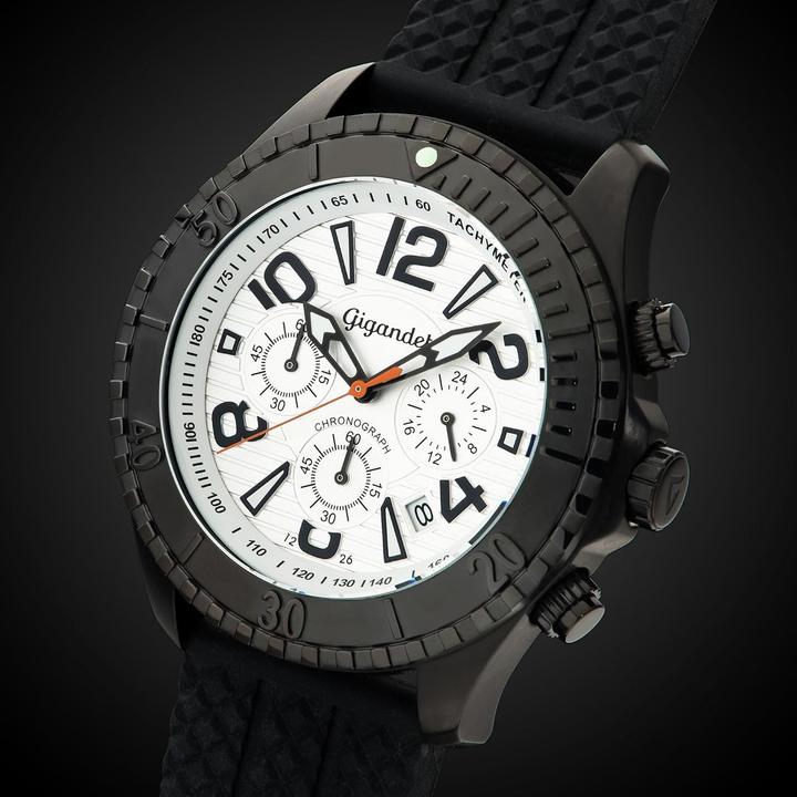 Actual product image Gigandet Analog Dive Chronograph Watch with Date Function and Silicone Strap (Analogue wristwatch, Chronograph, Diving watch)