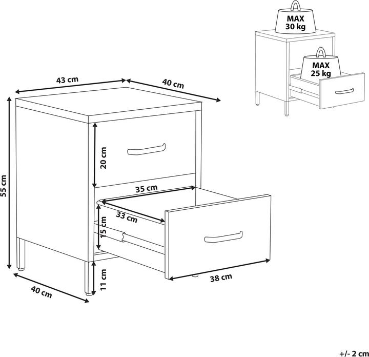 Immagine prodotto Beliani Malavi (43 x 40 x 55 cm)