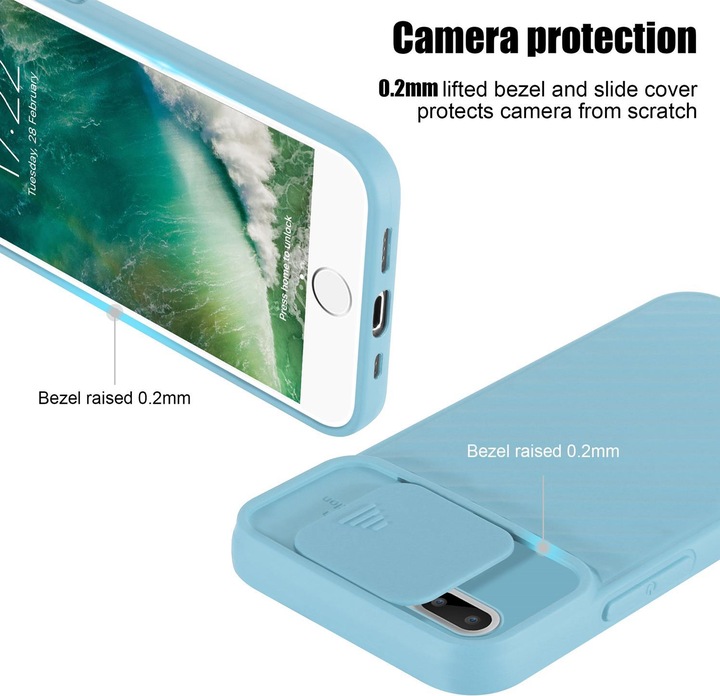 Immagine prodotto Cadorabo Cover in TPU con protezione della fotocamera (Apple iPhone 7 Plus, Apple iPhone 7s Plus)