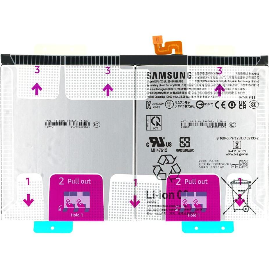 Samsung Akku EB-BX828ABE Galaxy Tab S10 FE+(Wi-Fi/5G) GH82-37171A, Smartphone Akku