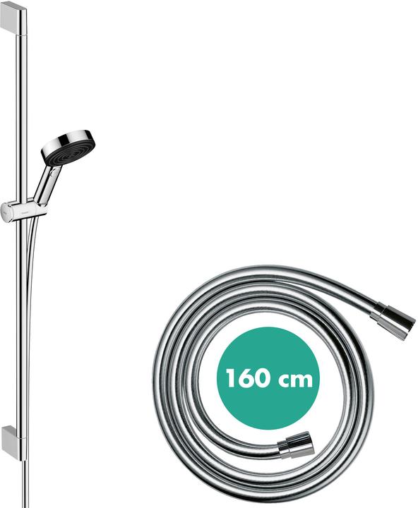 Actual product image hansgrohe Pulsify Select S shower set 105 3 spray types Relaxation with shower rail 90 cm