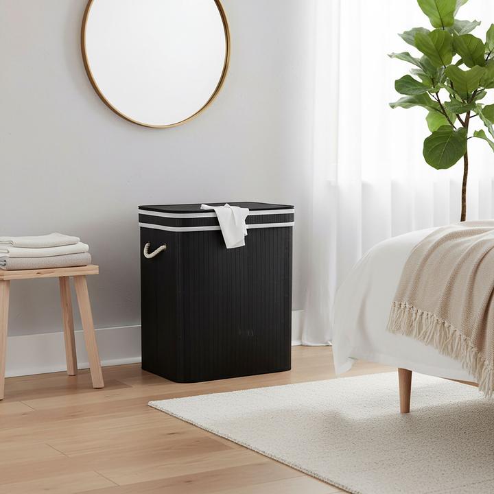 Actual product image Relaxdays Bamboo laundry bin (105 l)