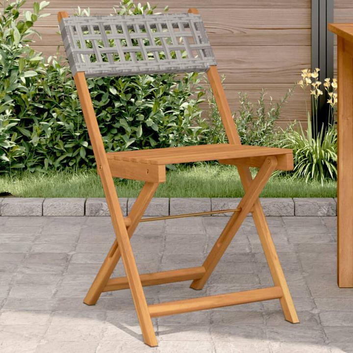 Produktbild VidaXL Bistrostühle 2 Stk. Akazie und Poly-Rattan