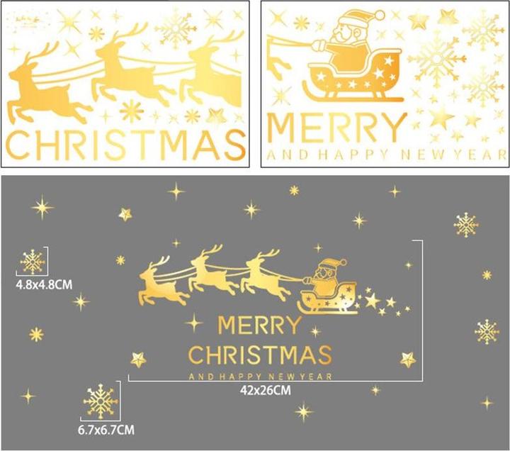 Immagine prodotto Hermex Adesivi X-Mas Adesivo natalizio Merry X-Mas Adesivo per finestra