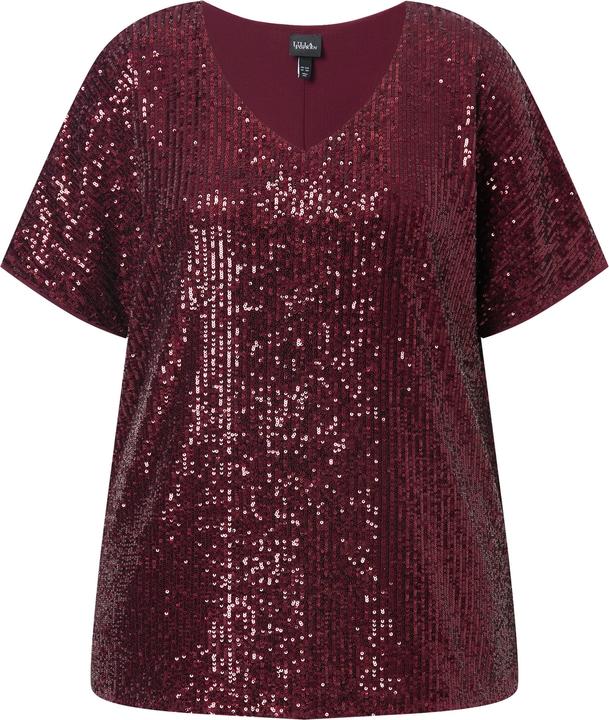 Produktbild Ulla Popken Pailletten-Shirt, Oversized, V-Ausschnitt, Halbarm (46, 48)