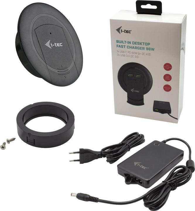 Productafbeelding i-tec Ingebouwde Desktop Snellader USB-C PD 3.0 3x USB 3.0 QC3.0 96 W (96 W)