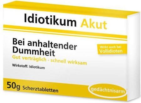 Actual product image Fasnacht Joke tablets Idiotic Acute
