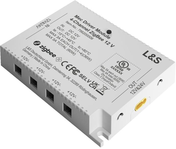 L&S Modulo di controllo a 4 canali Mec Driver 12 / 24 V Funk/ZigBee