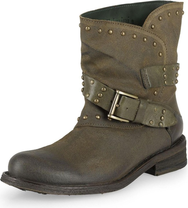 Actual product image Felmini GREDO D905 biker boots with decorative studs along the shaft and buckled straps, with a four-point (37)