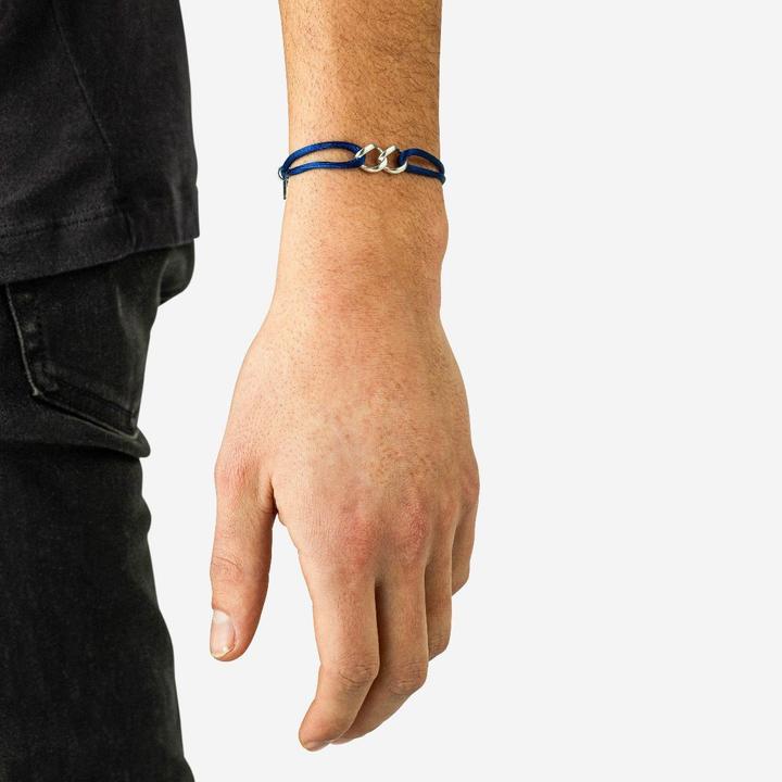 Immagine prodotto Buddha to Buddha Armband Kordel Chain XS Silber Kobaltblau (27 cm, Nylon, Argento 925)