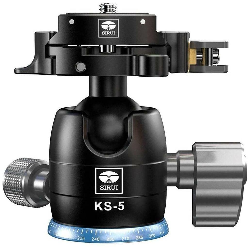 Sirui KS-5 Kugelkopf black mit Schnellverschluss und TY-55X Platte (Kugelkopf), Stativkopf, Schwarz