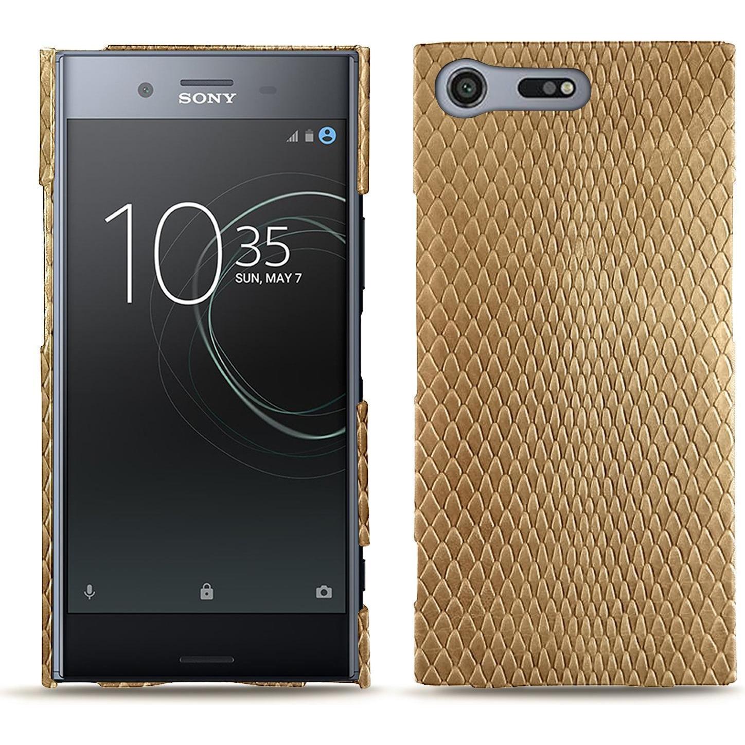 Noreve Lederschutzhülle (Sony Xperia XZ Premium), Smartphone Hülle, Beige