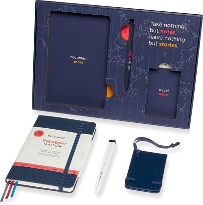 Produktbild Moleskine Traveler's Notebook-Set Medium, ruled / Plain, Hard Cover, Ocean Blue + Go-Pen + Luggag... (Harter Einband)
