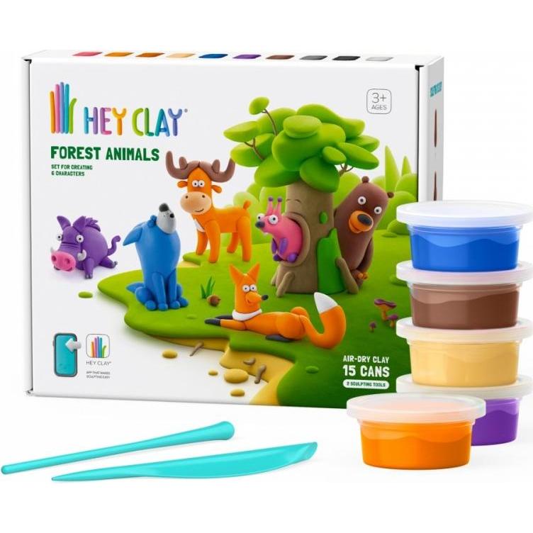 Thumbnail - Tm Hey Tonerde Set Waldtiere + Zubehör 15 Dosen HCL 15022CEE15