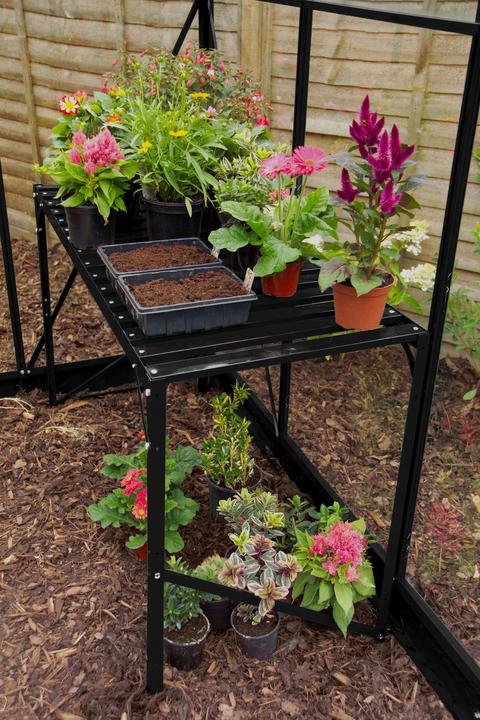 Actual product image Vitavia Aluminium table with 1 shelf 121 x 54 x 76 cm in black