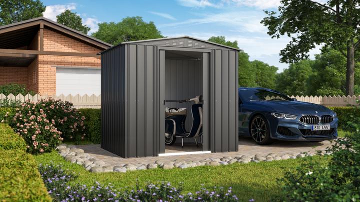 Produktbild Globel Gerätehaus Tower 86 anthrazit 2450 x 1850 mm