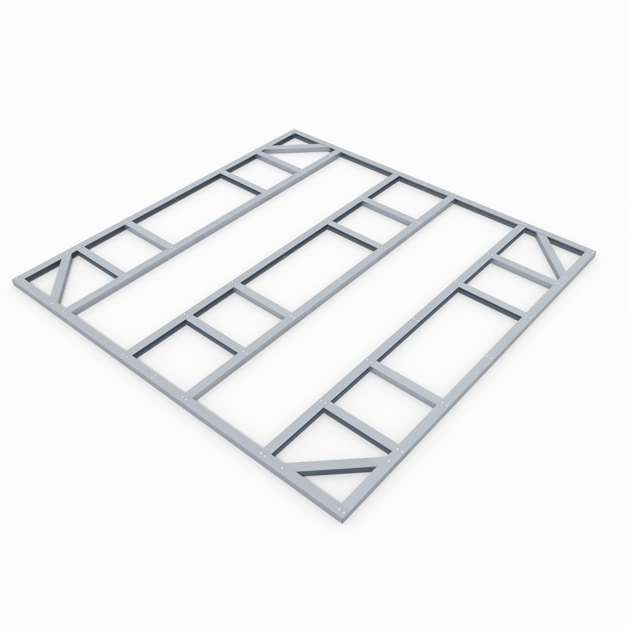 Globel, Gartenhaus + Gartenschrank, Fundamentbodenrahmen für Gerätehaus 10x10