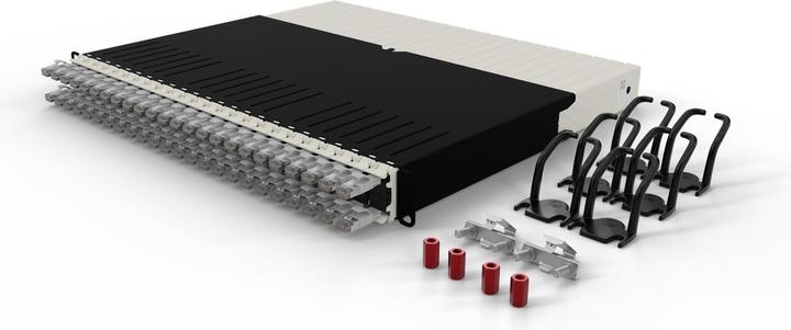 Productafbeelding PATCHBOX één / 8RU / Cat 6A, STP, 0,8 m, grijs