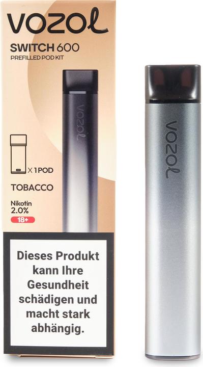 Image du produit Vozol Switch 600, noir-argent et tabac (Retour)