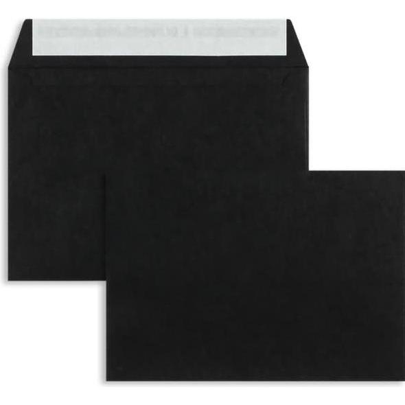 Thumbnail - Blanke, Briefumschlag, Briefumschläge C6 120g/qm haftklebend VE=100 Stück schwarz (C6, 100 x)