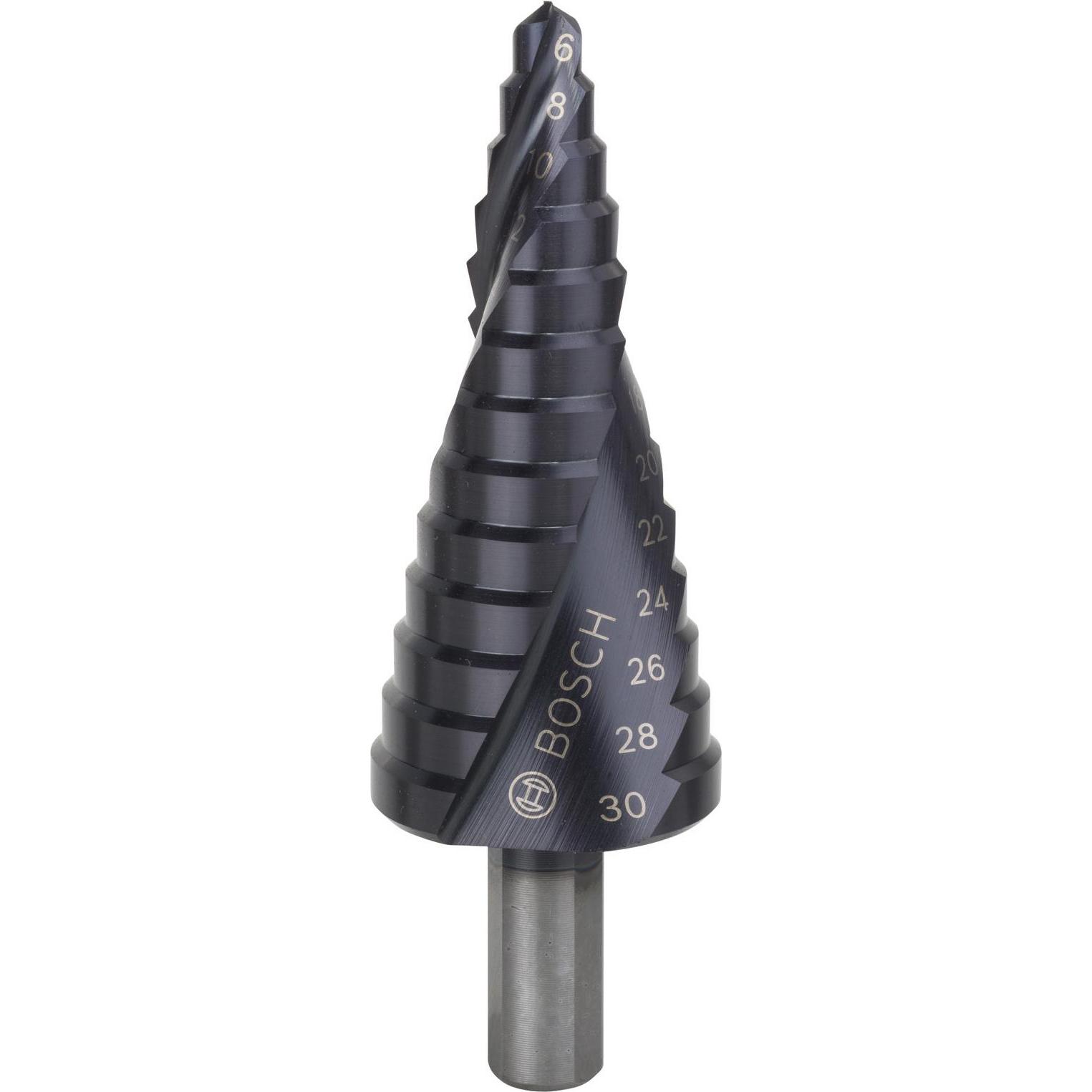 Bosch Professional Zubehör, Bohrereinsatz, Stufenbohrer HSS-AlTiN, 6 - 30 mm, 10 mm, 93,5 mm, 13 Stufen (10 mm)
