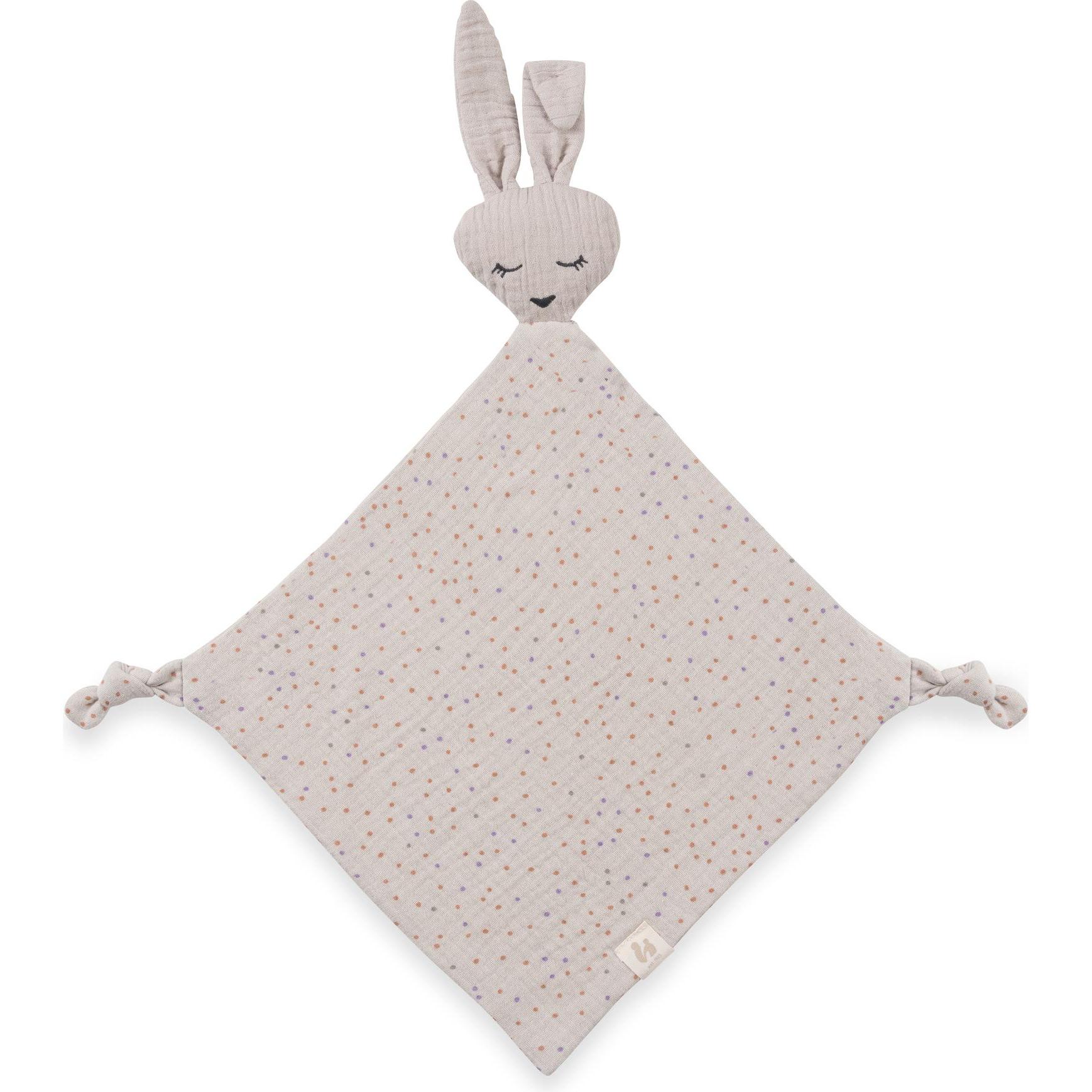Hauck, Schmusetuch, Cuddle N Play Rabbit Beige Dots