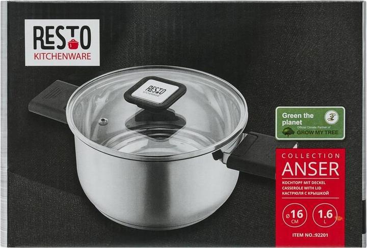 Image du produit Resto CASSEROLE D16CM 1.8L/92201 (Casserole à manche, Acier inoxydable, 16 x 9 cm)