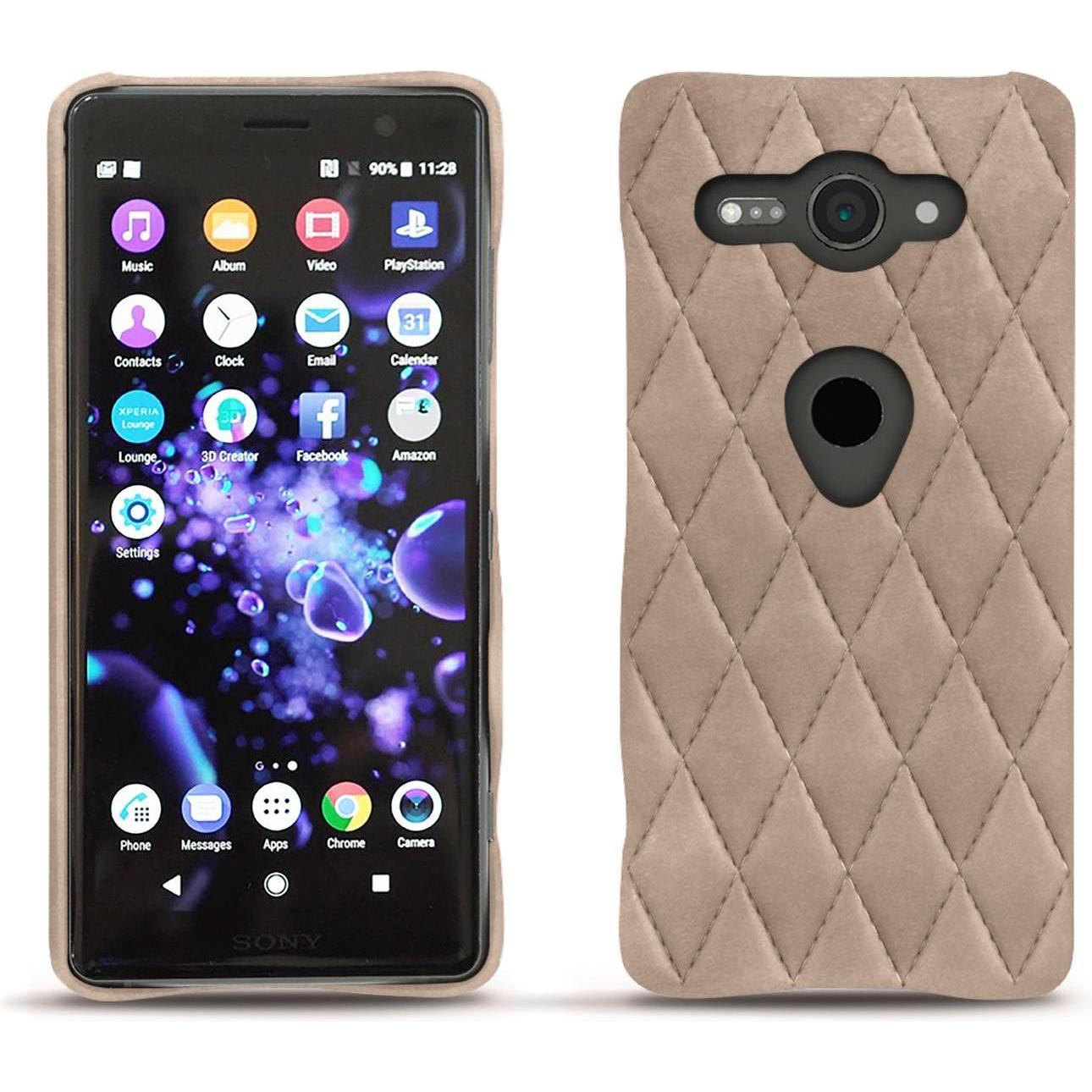 Noreve Lederschutzhülle (Sony Xperia XZ2 Compact), Smartphone Hülle, Beige