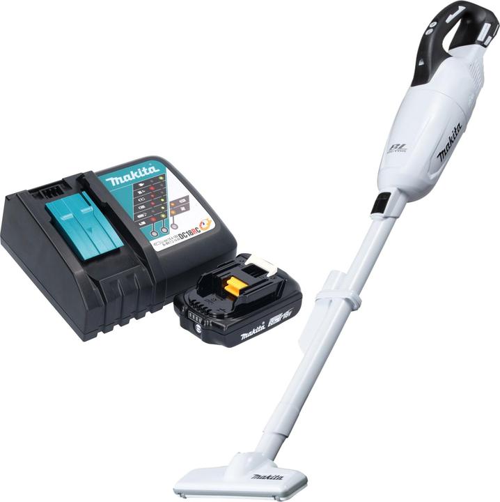 Makita DCL 281 FRA1W Akku Staubsauger 18 V weiss Brushless + 1x Akku 2,0 Ah + Ladegerät