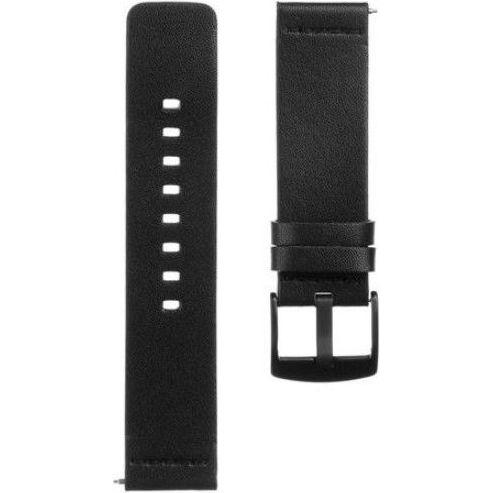Source Leather Band 22mm (22 mm, Genuine Leather, Gear S3 Classic), Uhrenarmband, Schwarz