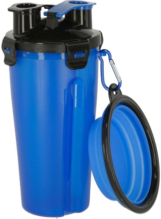 Produktbild Kerbl Futter- und Wasserbehälter 2x350ml, inkl. Reisenapf, blau (35 cl)