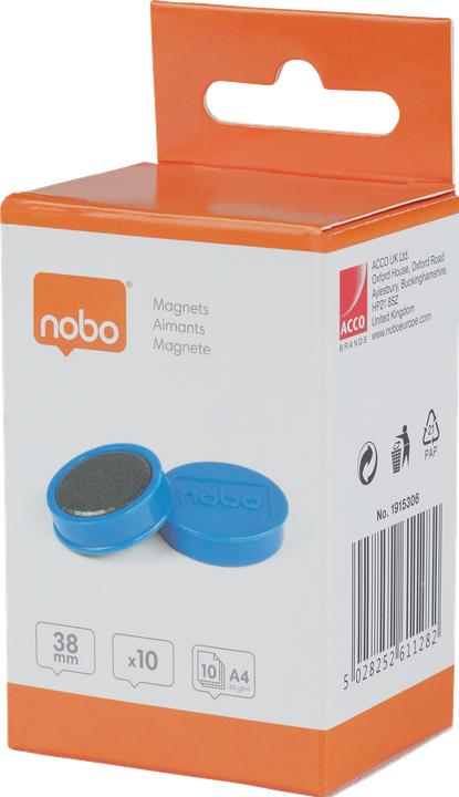 Actual product image Nobo Magnet round 38mm 1915306 blue 10 pieces (10 x)
