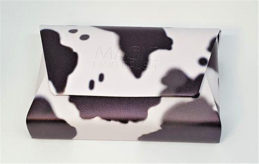 Actual product image Magic Hair Brush Black with cow print and wallet