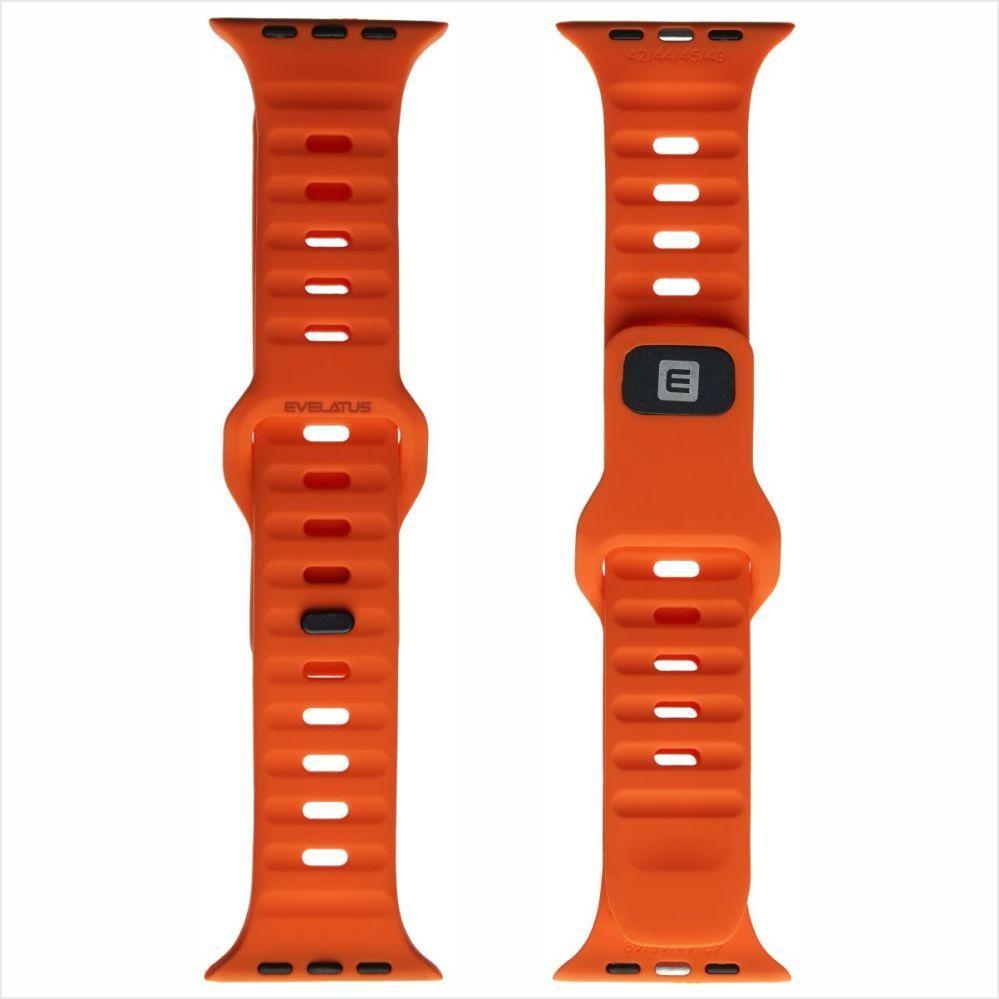 Evelatus Strap Watch 42/44/45 Sport Silicone Loop Orange (Silicone), Cinturini per orologi, Arancia