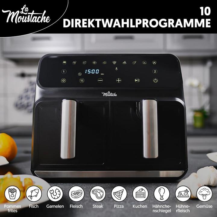 Produktbild Moustache 8 Liter ölfreie Fritteuse, Schwarz