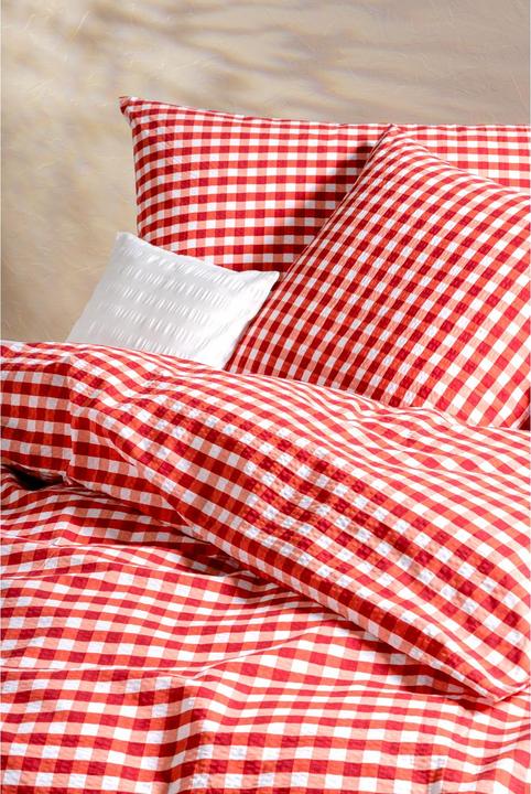 Image du produit Night Fashion Carreau rouge/blanc (Taie d'oreiller, 65 x 100 cm)