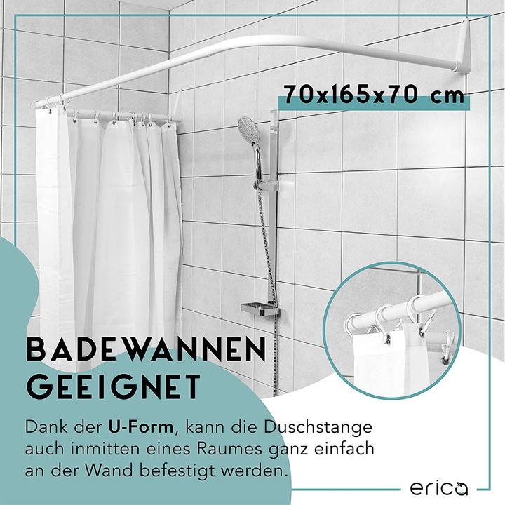 Actual product image Erica Taylor Shower Curtain Rail, White