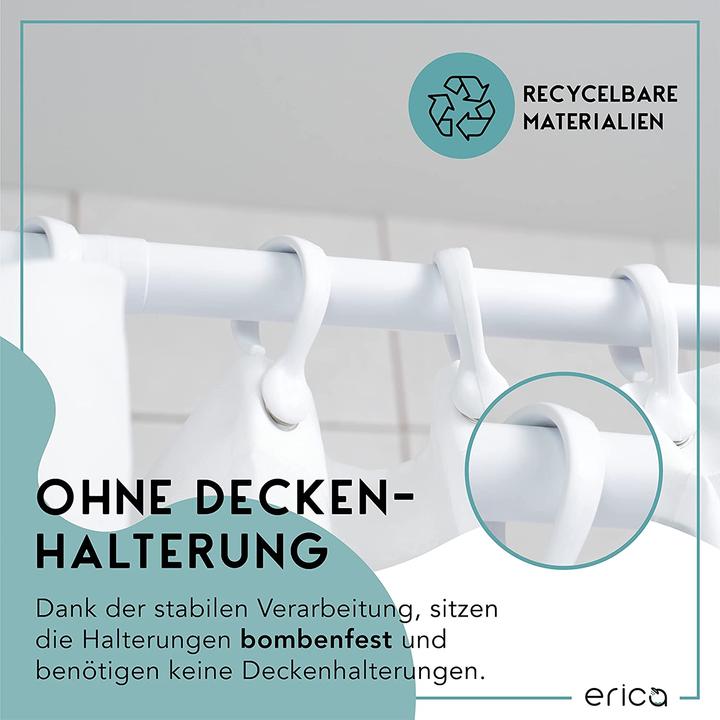 Actual product image Erica Taylor Shower Curtain Rail, White