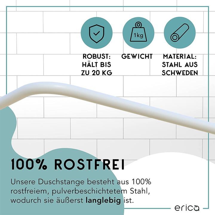 Actual product image Erica Taylor Shower Curtain Rail, White