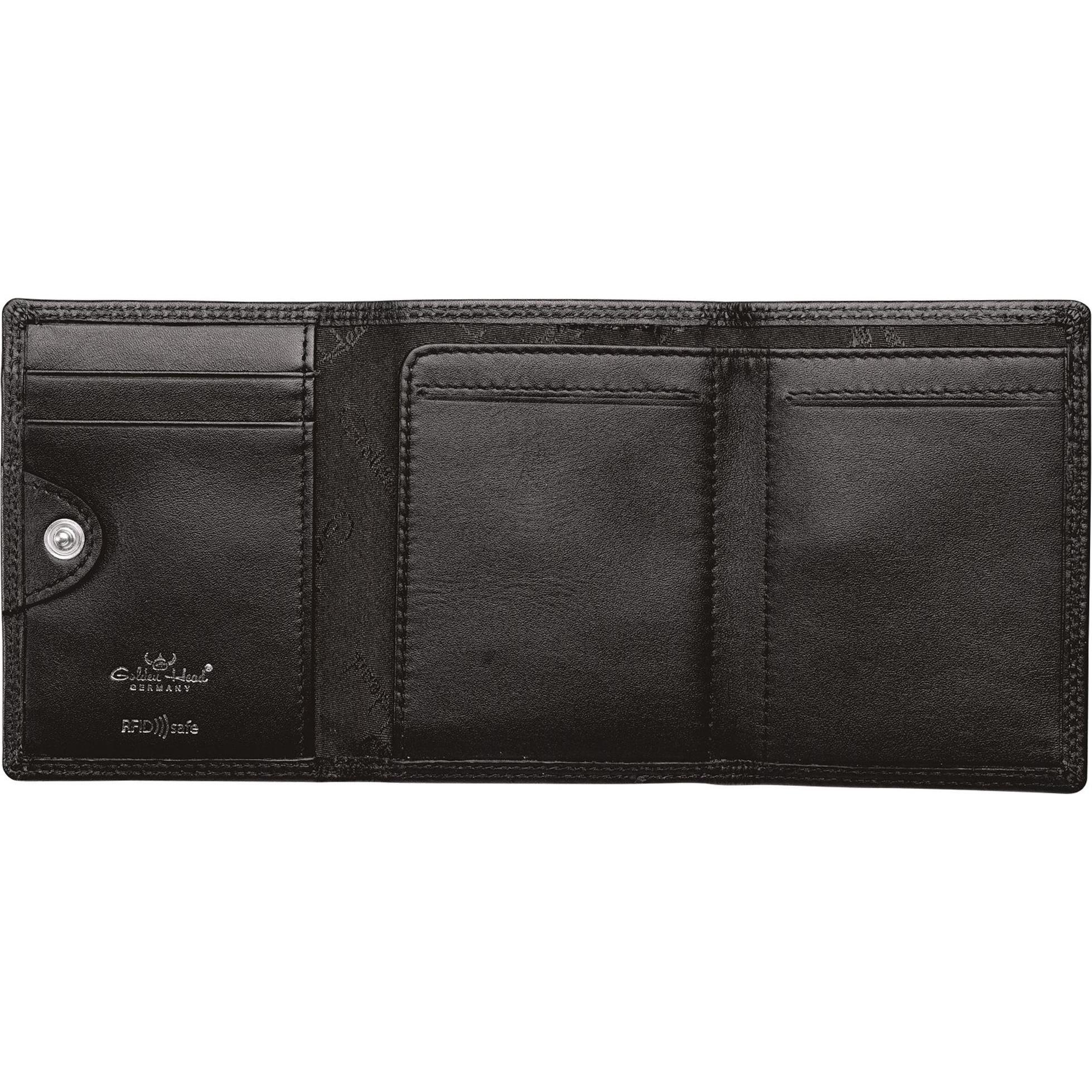 Thumbnail - Golden Head, Herren, Portemonnaie, Polo Geldbörse RFID Schutz Leder 8 cm, Schwarz