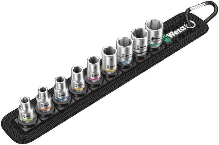 Productafbeelding Wera Riem A 4 Zyklop doppenset (13 mm, 8 mm, 10 mm, 11 mm, 7 mm, 12 mm, 6 mm, 9 mm, 5 mm)