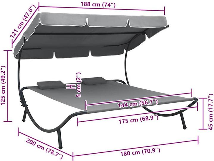 Produktbild vidaXL Sonnenliege (200 cm)